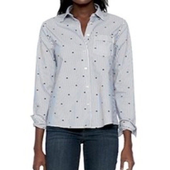 NWT BANANA REPUBLIC Quinn Boy-Fit Elephant Print Striped Shirt - Picture 5 of 9